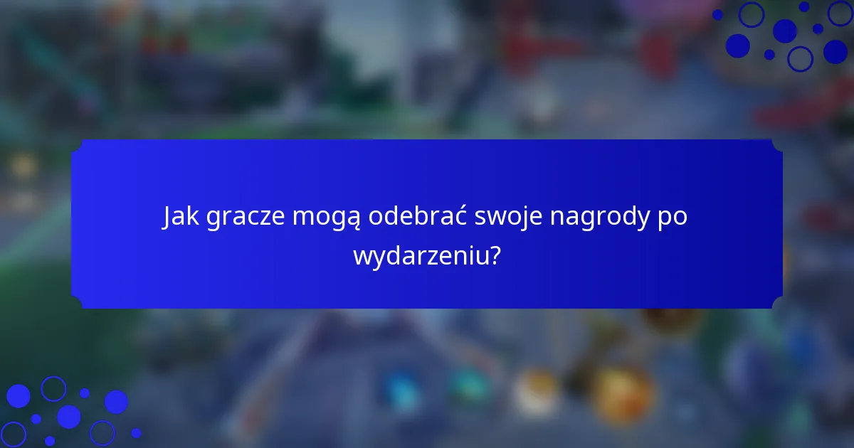 Jak gracze mogą odebrać swoje nagrody po wydarzeniu?