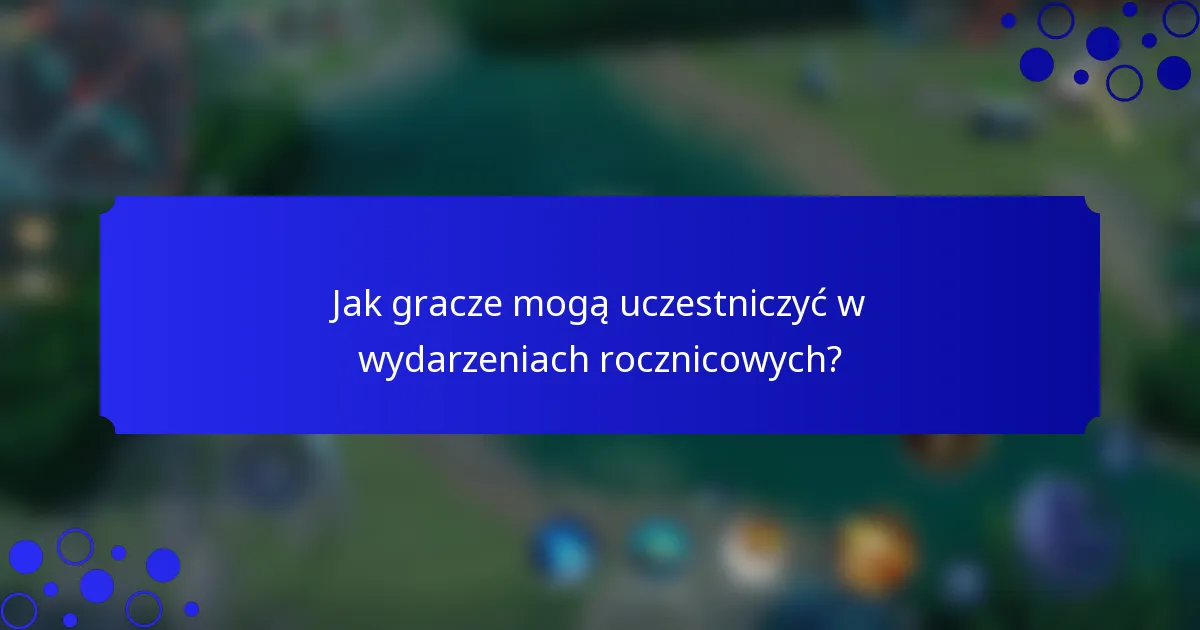 Jak gracze mogą uczestniczyć w wydarzeniach rocznicowych?