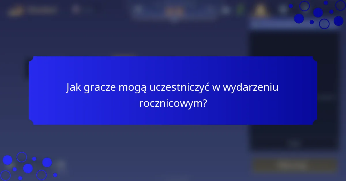Jak gracze mogą uczestniczyć w wydarzeniu rocznicowym?