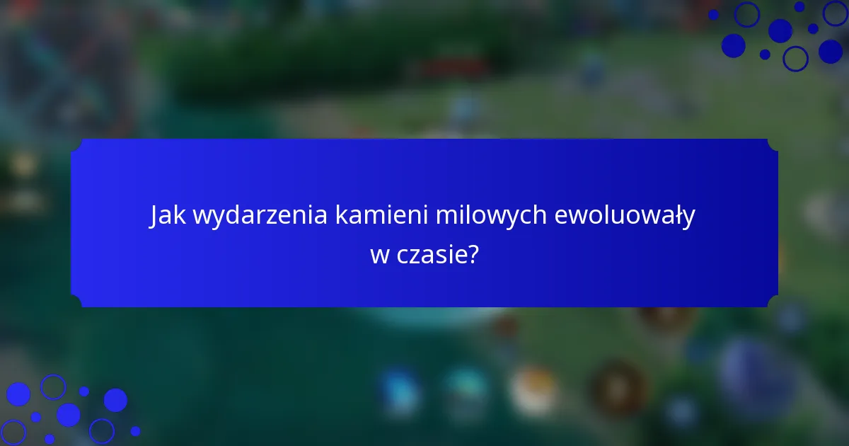 Jak wydarzenia kamieni milowych ewoluowały w czasie?