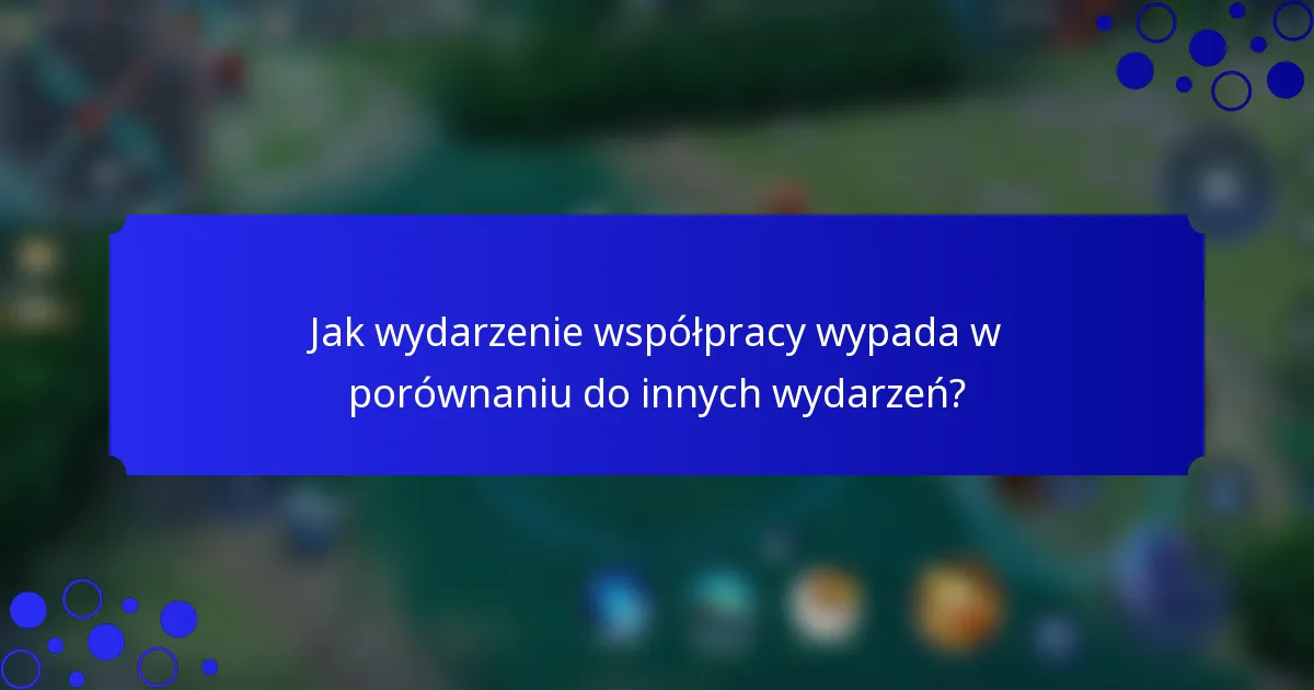 Jak wydarzenie współpracy wypada w porównaniu do innych wydarzeń?