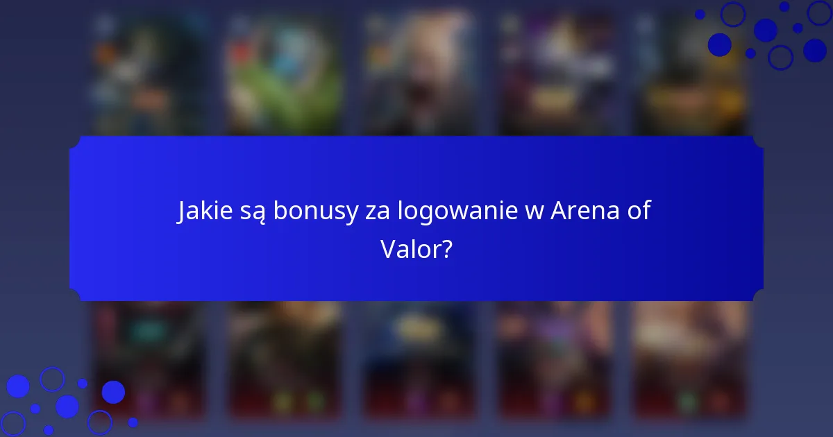 Jakie są bonusy za logowanie w Arena of Valor?