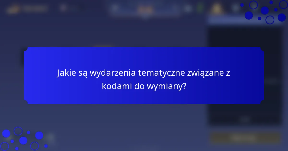 Jakie są wydarzenia tematyczne związane z kodami do wymiany?