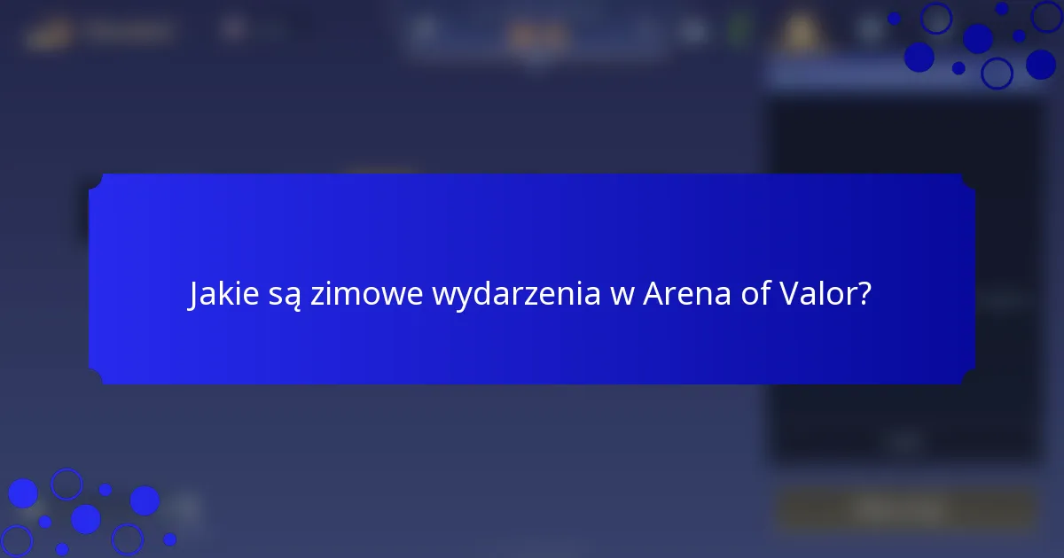 Jakie są zimowe wydarzenia w Arena of Valor?